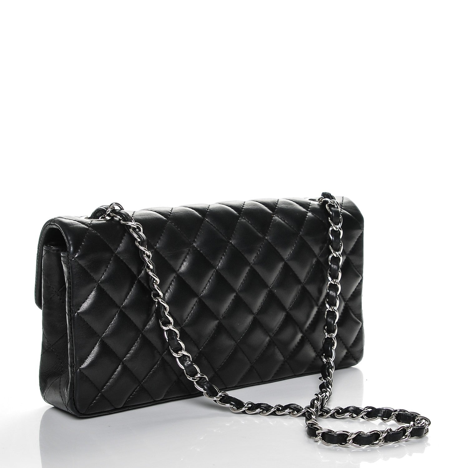 Chanel Lambskin Quilted East West Flap Black 3 of 7