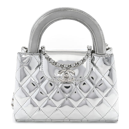 Chanel Mirror Calfskin Metallic Calfskin Quilted Nano Kelly Shopper Silvery 1 of 10