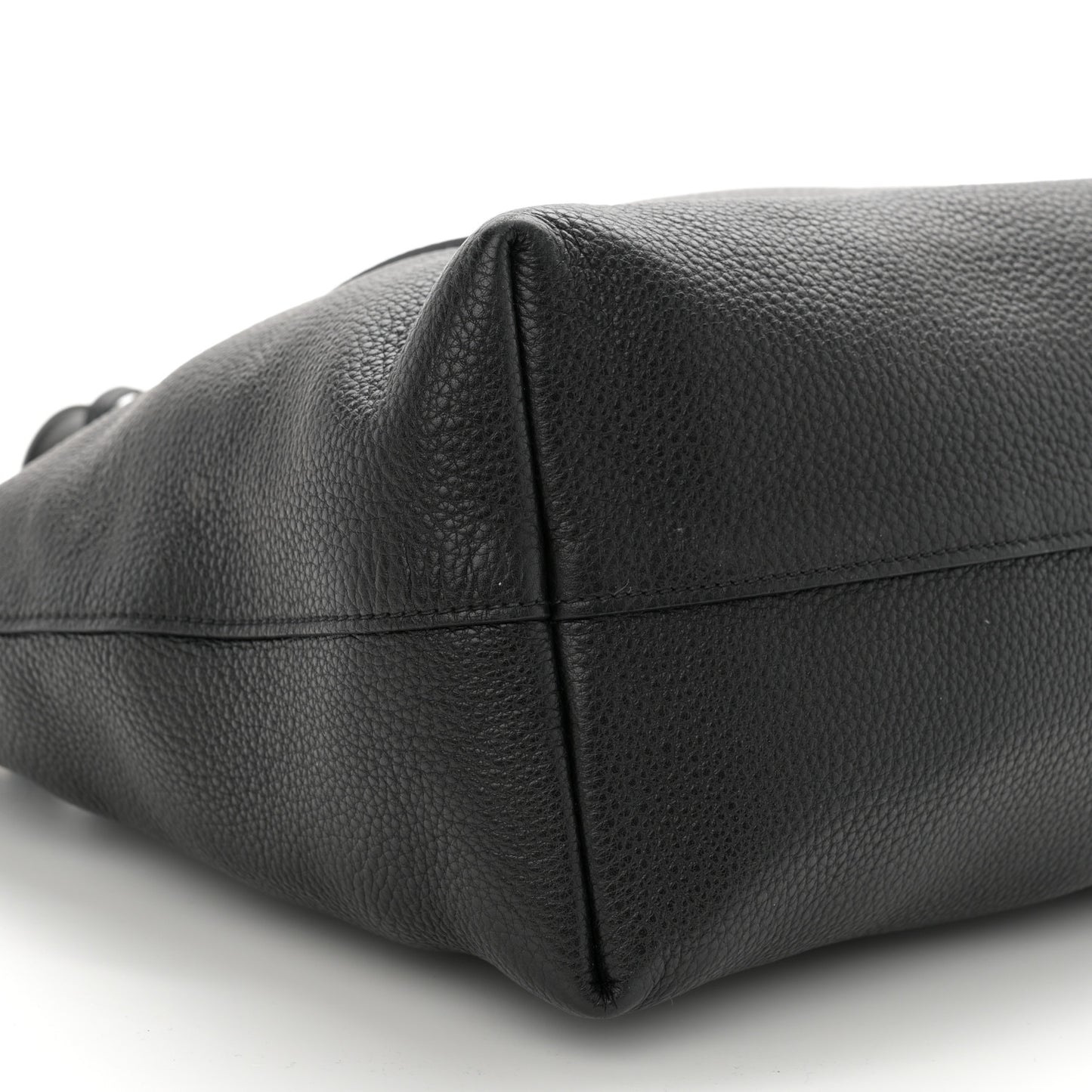 Vitello Daino Pocket Shopping Tote Black