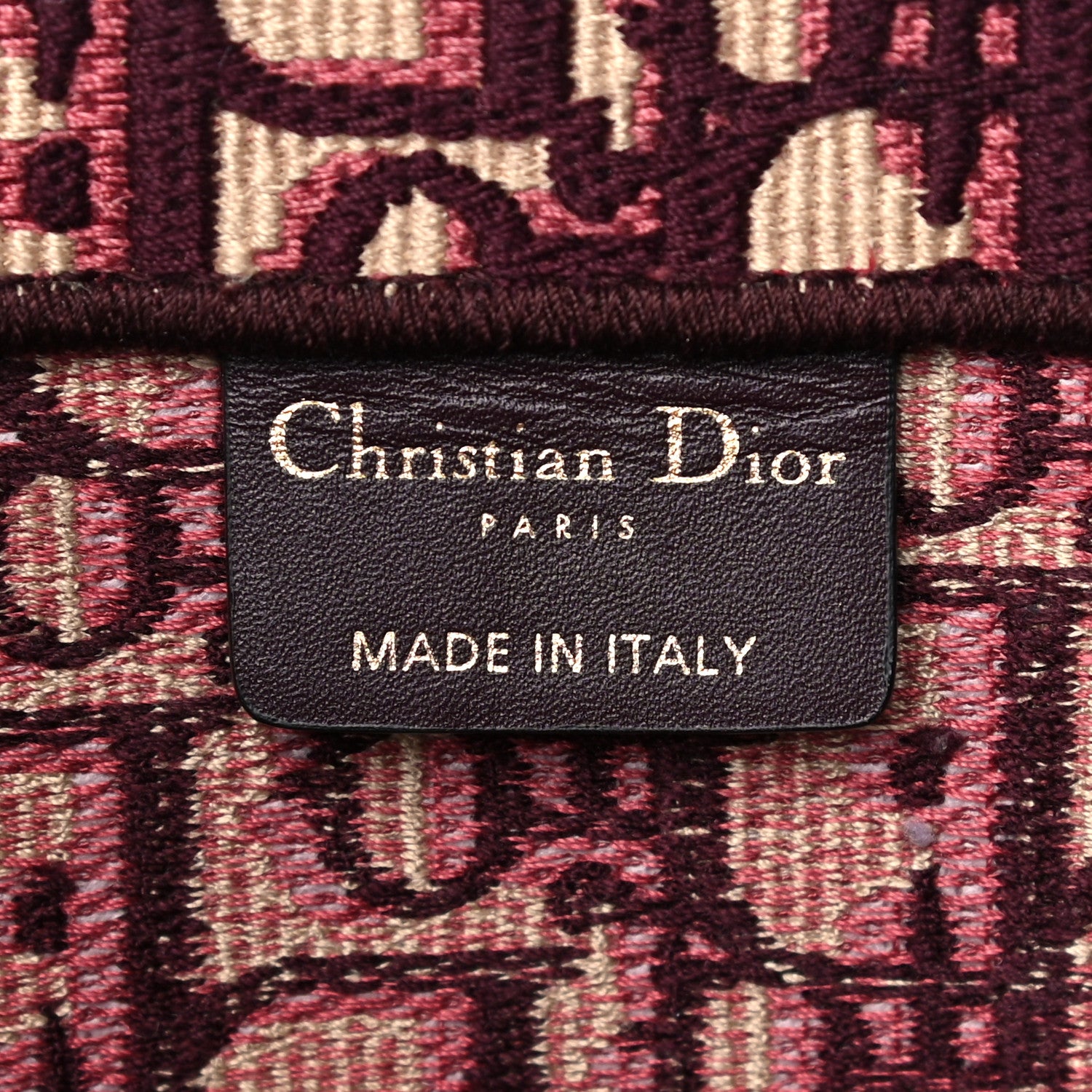 Christian Dior Oblique Medium Book Tote Burgundy Multicolor 5 of 10
