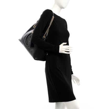 Gucci Pebbled Calfskin Medium Soho Chain Shoulder Bag Black 2 of 7