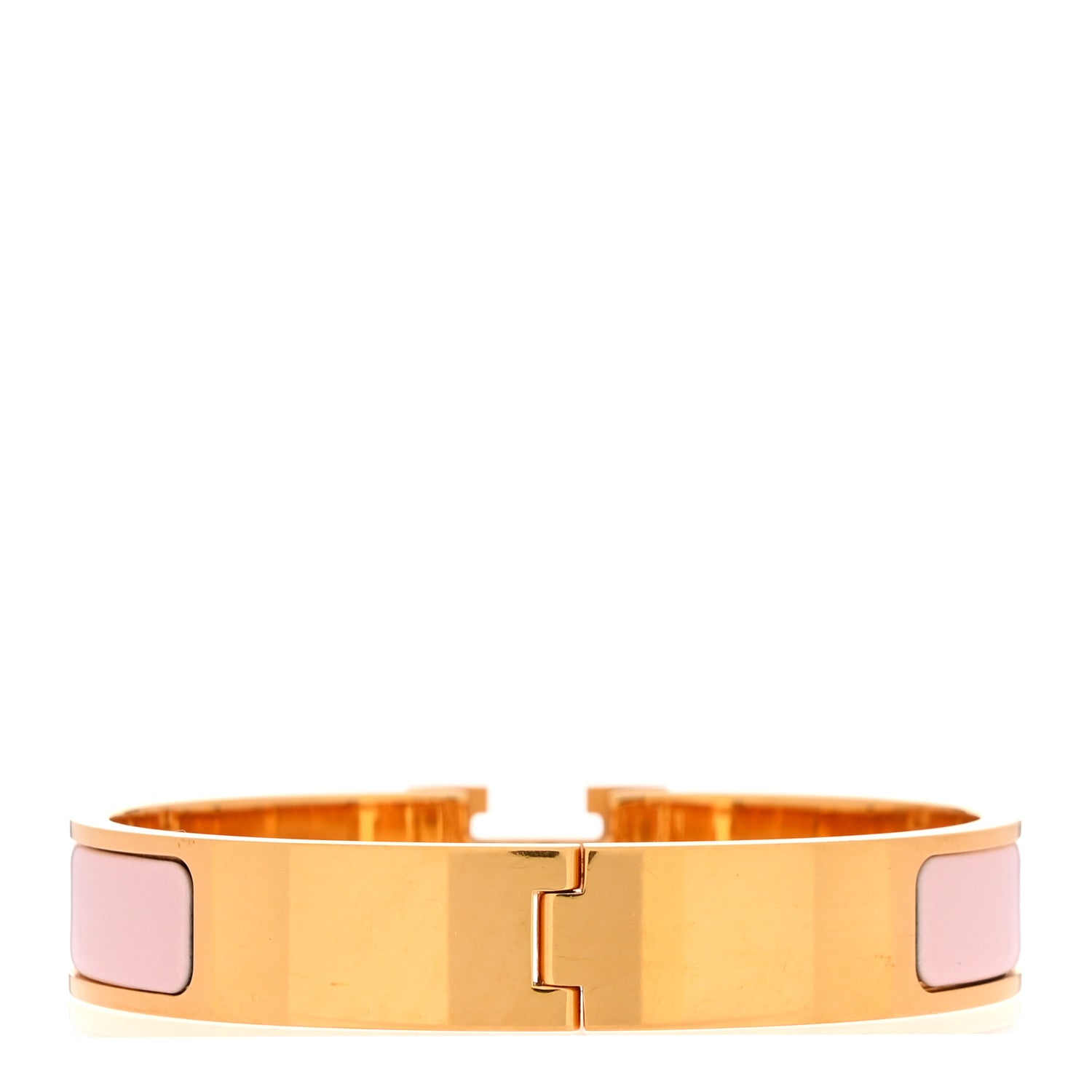 Hermes Enamel Narrow Clic Clac H Bracelet GM Rose Candeur 3 of 5