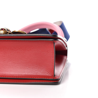 Gucci Calfskin Sylvie Web Small Queen Margaret Top Handle Bag Blue Agata Hibiscus Red Mystic White Sugar Pink 6 of 10