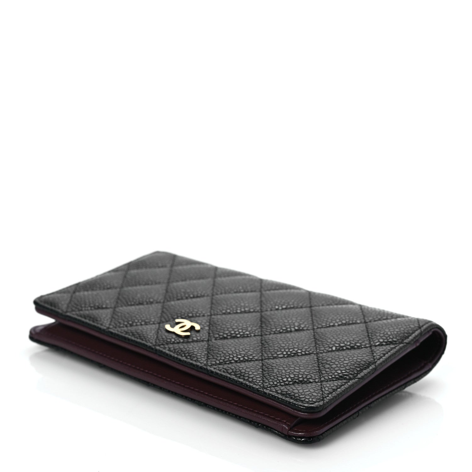 Chanel Caviar Quilted Yen Wallet Black 9 of 9