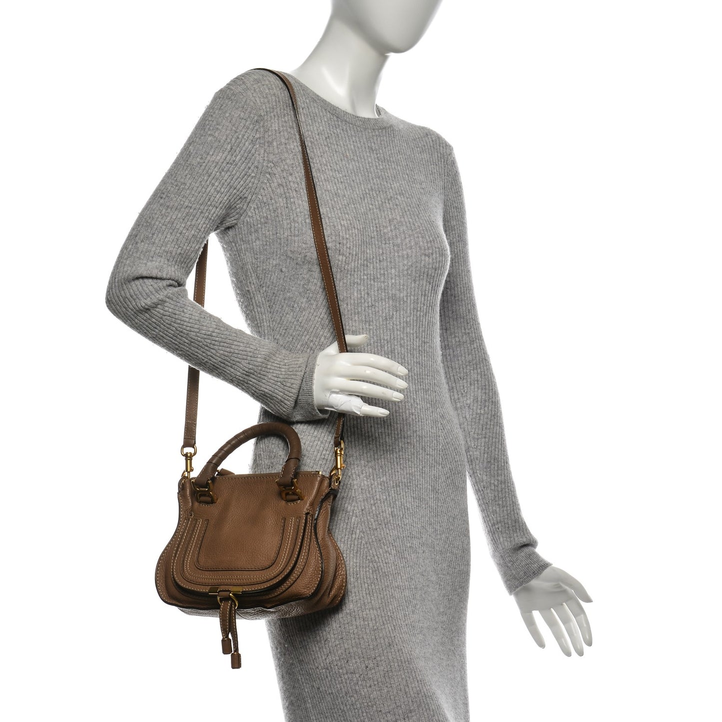 Calfskin Mini Marcie Satchel Nut
