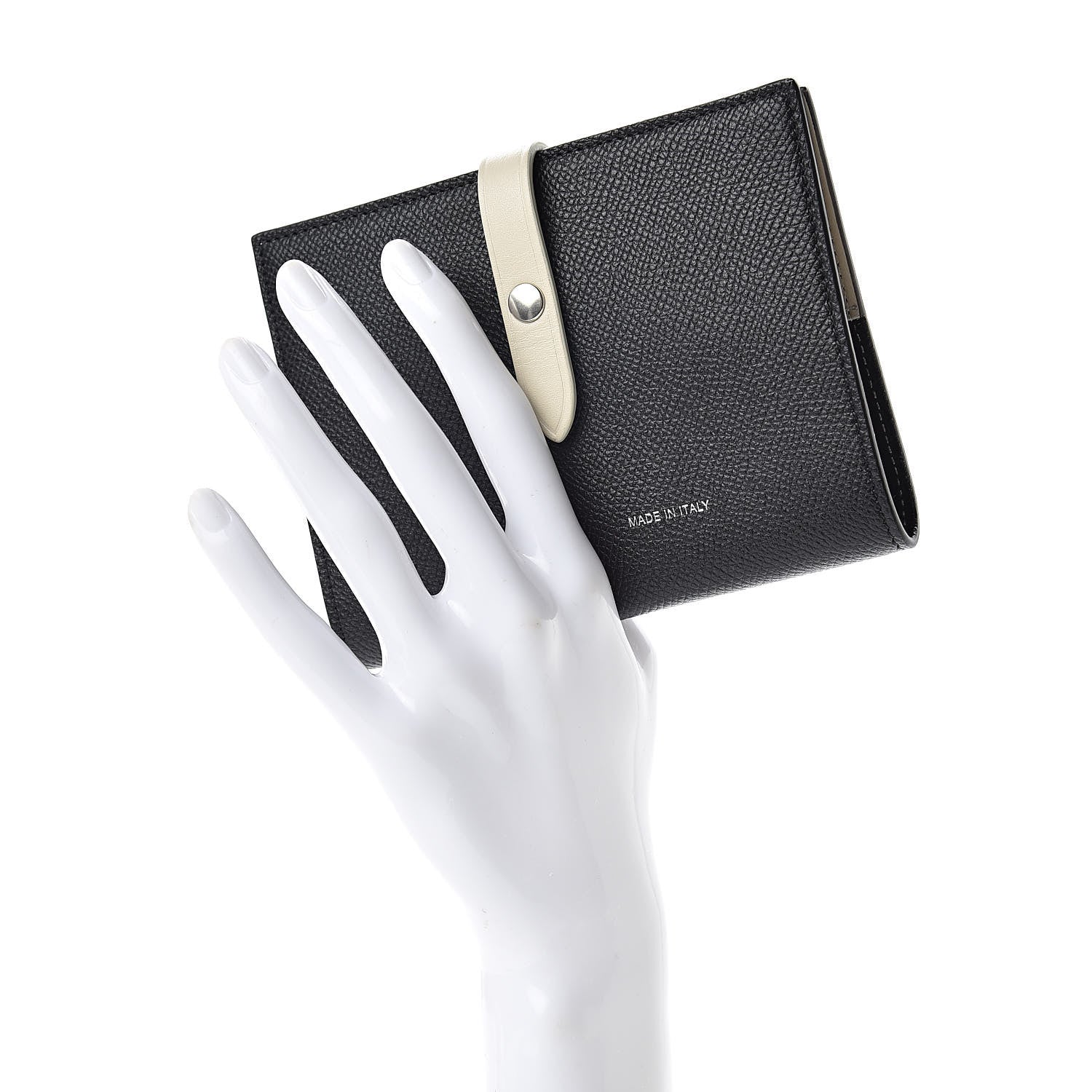 Celine Grained Calfskin Strap Passport Cover Black Chalk 2 of 9