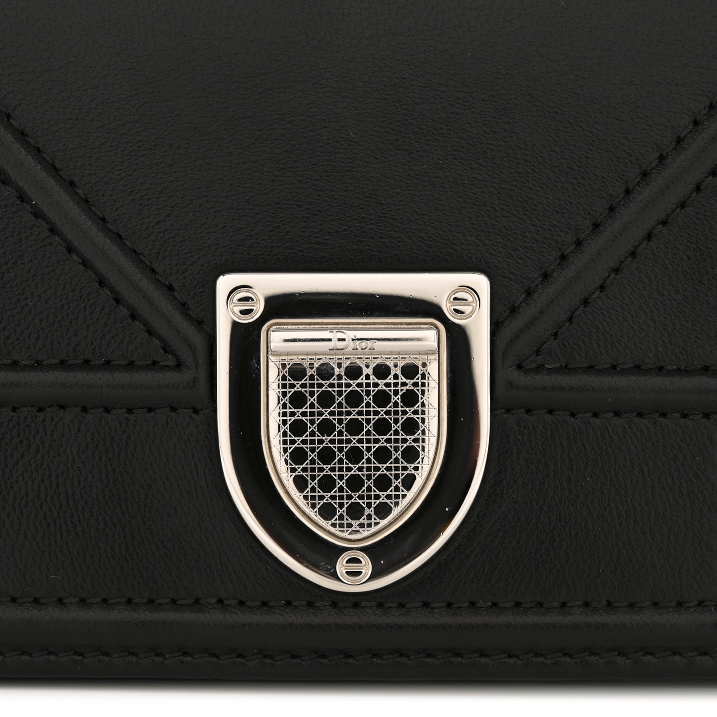 Lambskin Baby Diorama Flap Bag Black