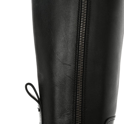 Valentino Garavani Calfskin VLOGO Uniqueform 55/85mm Flatform Knee High Boots 37.5 Black 11 of 12