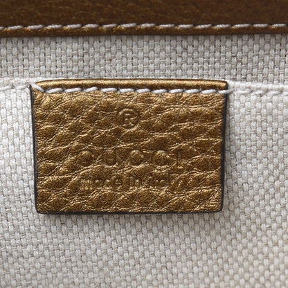 Gucci Metallic Pebbled Calfskin Small Soho Flap Crossbody Gold Ombre 6 of 10