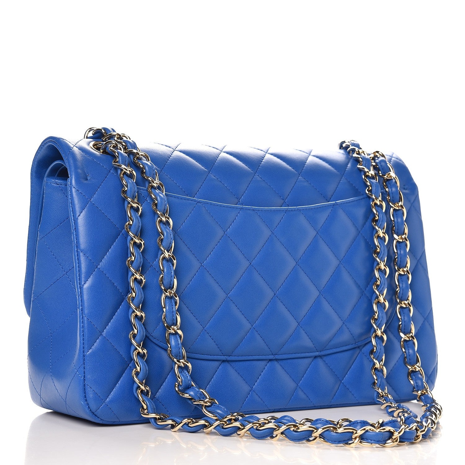 Chanel Lambskin Quilted Jumbo Double Flap Blue 4 of 11