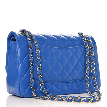 Chanel Lambskin Quilted Jumbo Double Flap Blue 4 of 11