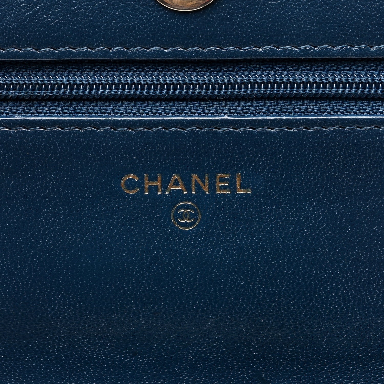 Chanel Goatskin Quilted Chanel 19 Wallet On Chain WOC Blue 6 of 10