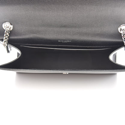 Saint Laurent Grain De Poudre Large Classic Monogram Kate Satchel Black 5 of 11