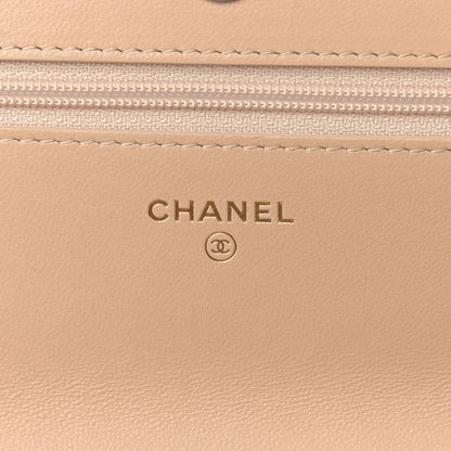 Chanel Wool Tweed Lambskin Quilted Chanel 19 Wallet On Chain WOC and Coin Purse Beige Black 7 of 11