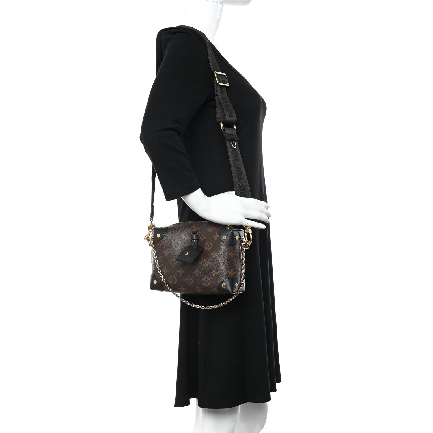 Louis Vuitton Monogram Petite Malle Souple Black 2 of 17