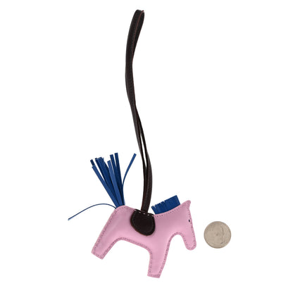 Hermes Milo Lambskin Grigri Rodeo Horse Bag Charm PM Mauve Sylvestre Bleu France Rouge Sellier 2 of 4