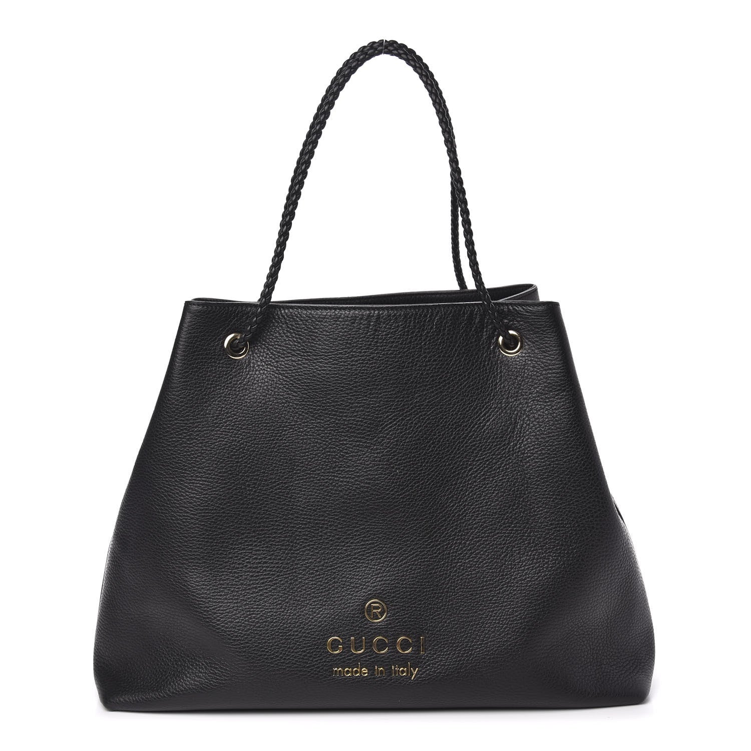 Gucci Calfskin Large Gifford Braided Handle Tote Black 1 of 10