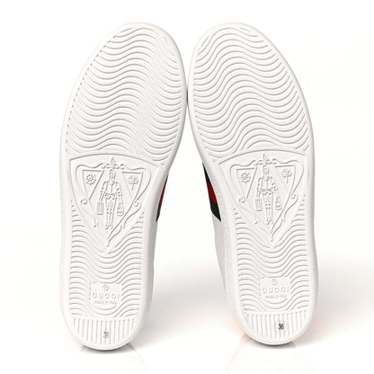 Gucci Calfskin Ayers Bee Embroidered Womens Ace Sneakers 36 White Green 6 of 10