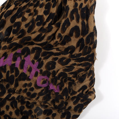 Louis Vuitton Cashmere Silk Leopard Etole Stole Marron 5 of 5