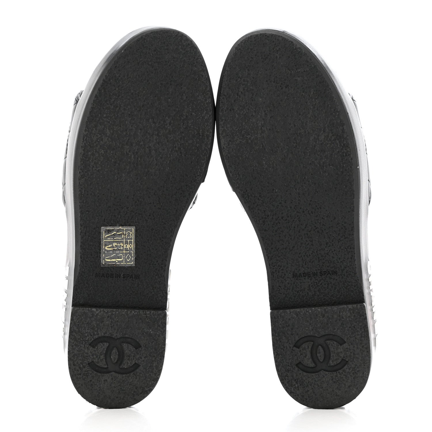 Chanel Lambskin Quilted CC Mules Sandals 36 Black White 5 of 13