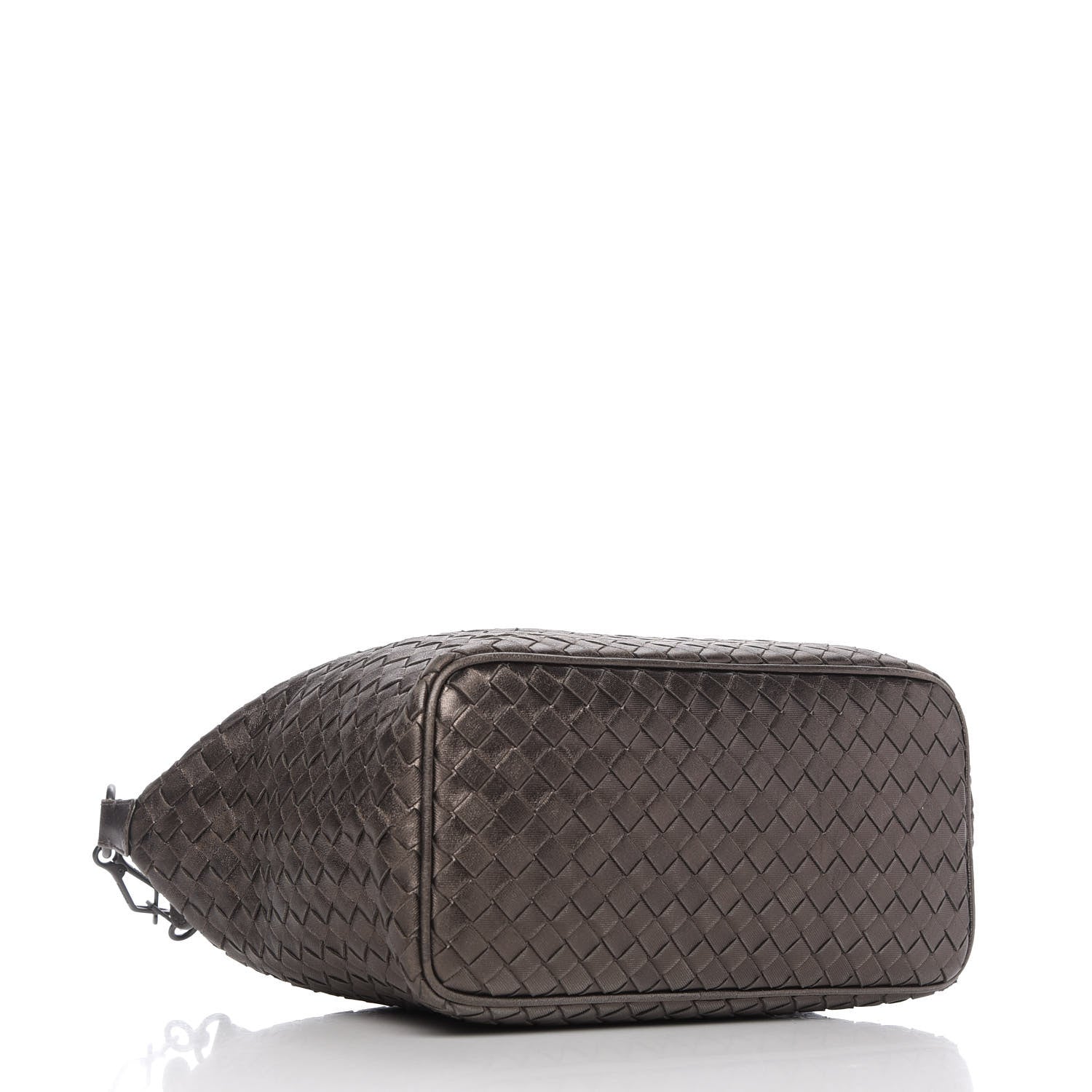 Bottega Veneta Metallic Nappa Intrecciato Small Shoulder Bag Steel 4 of 10