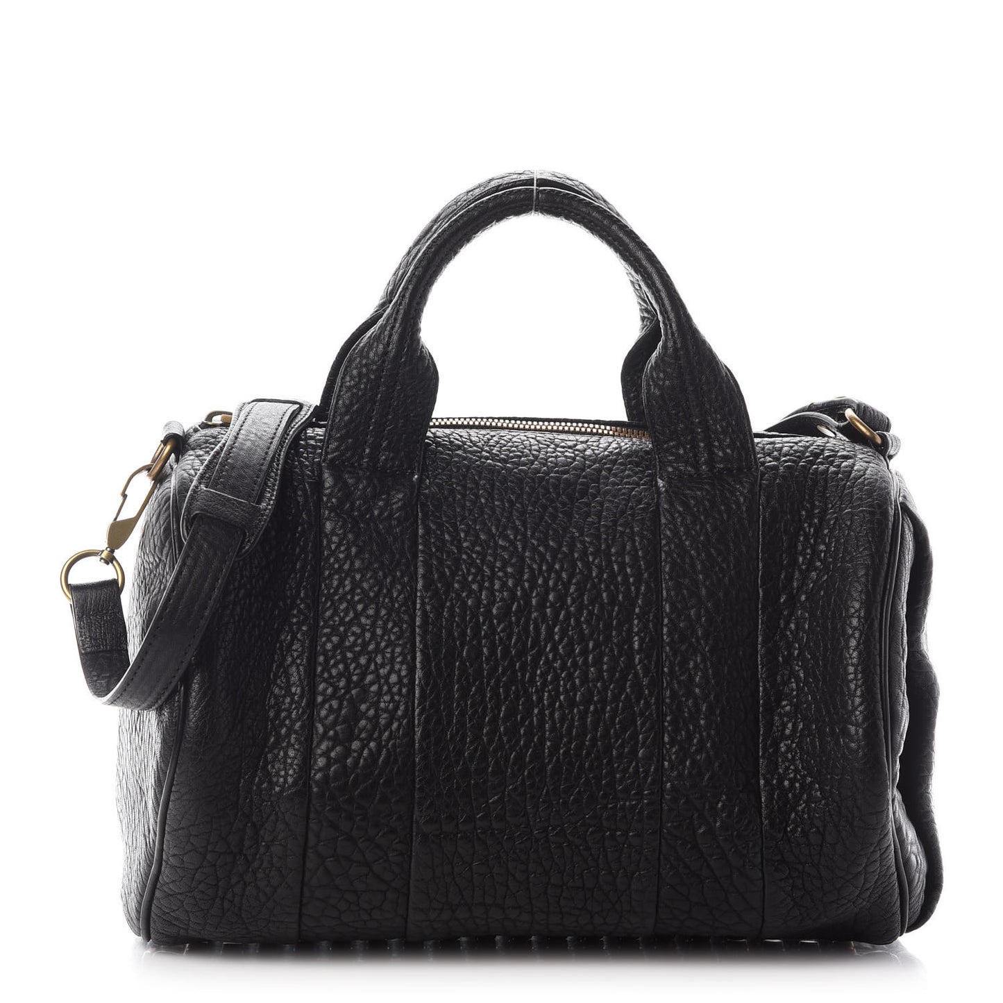 Pebbled Lambskin Rocco Black Antique Brass Hardware