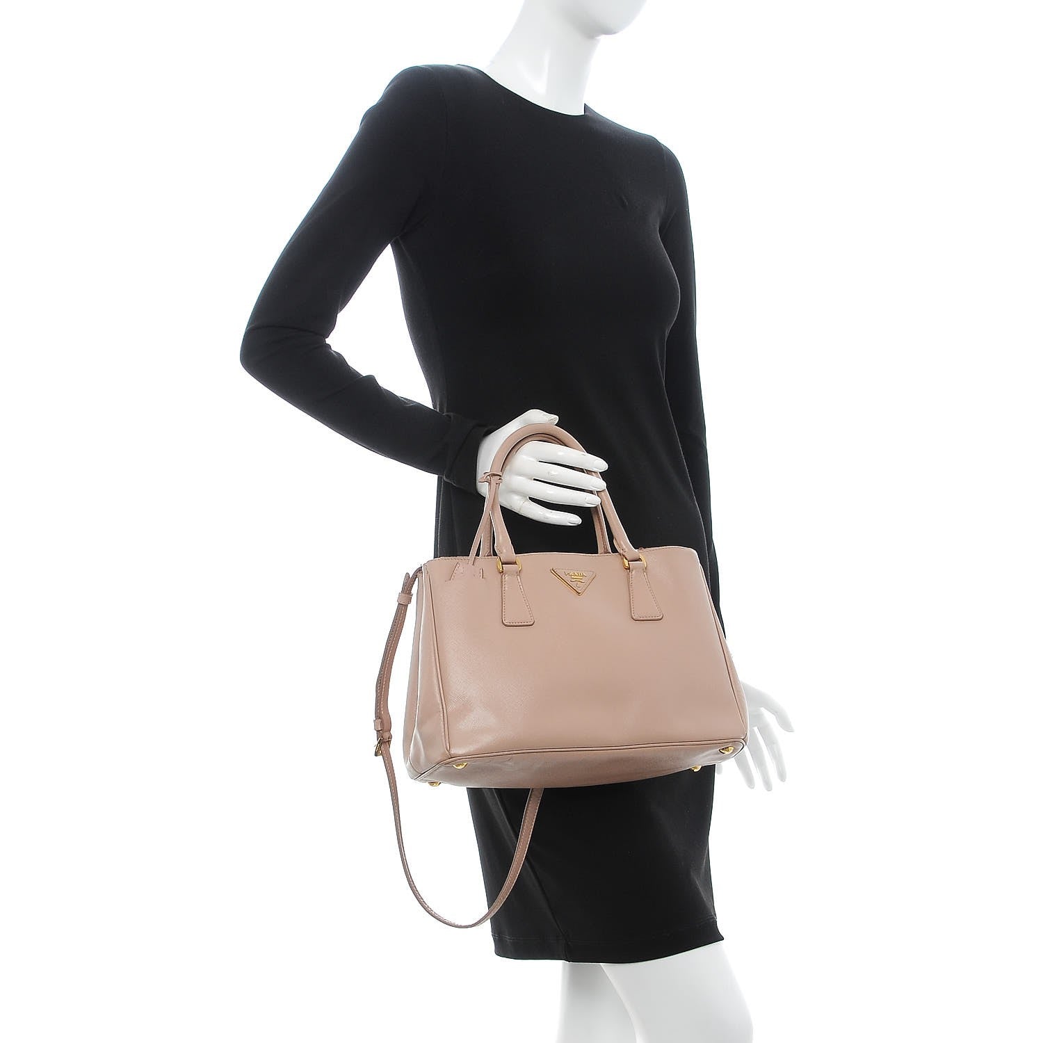 Prada Saffiano Small Galleria Double Zip Tote Cammeo 3 of 9