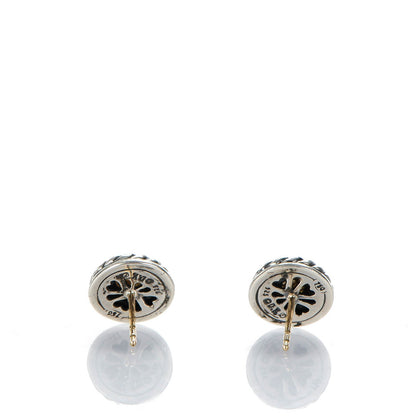 David Yurman Sterling Silver 18K Yellow Gold Diamond Cookie Cable Earrings 3 of 5