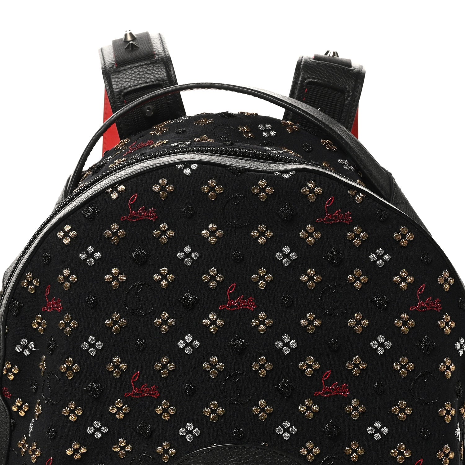 Christian Louboutin Jacquard Canvas Backloubi Backpack Black 7 of 9