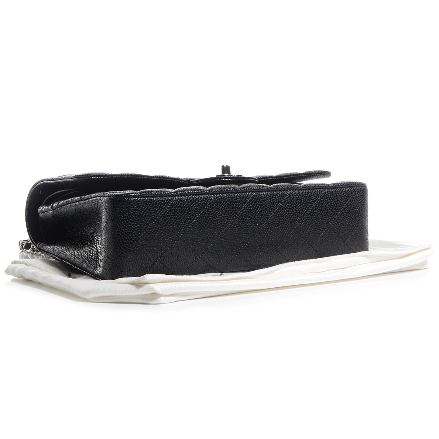 Caviar Quilted Medium Double Flap Black