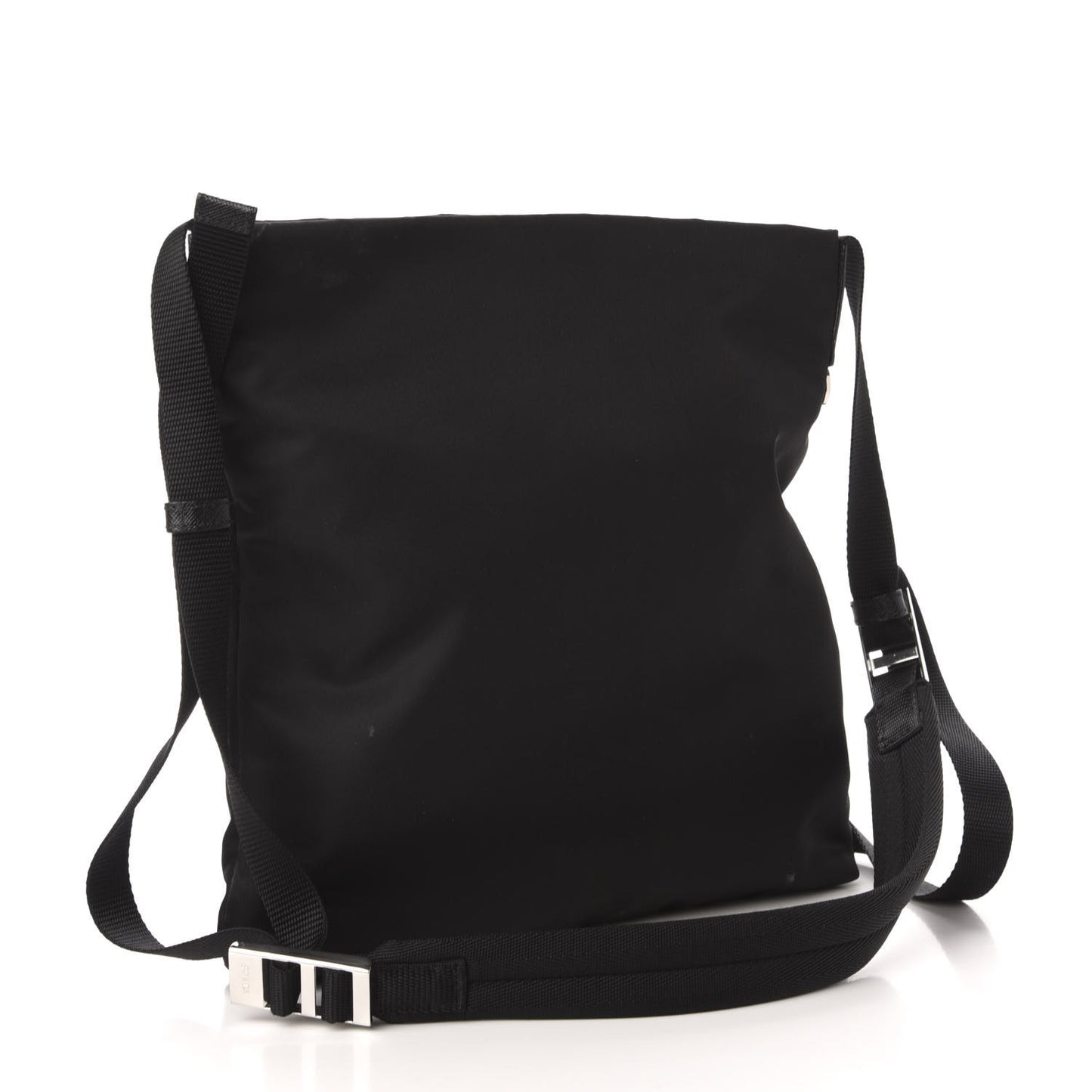 Tessuto Nylon Soft Calf Small Crossbody Bag Black Azzurro