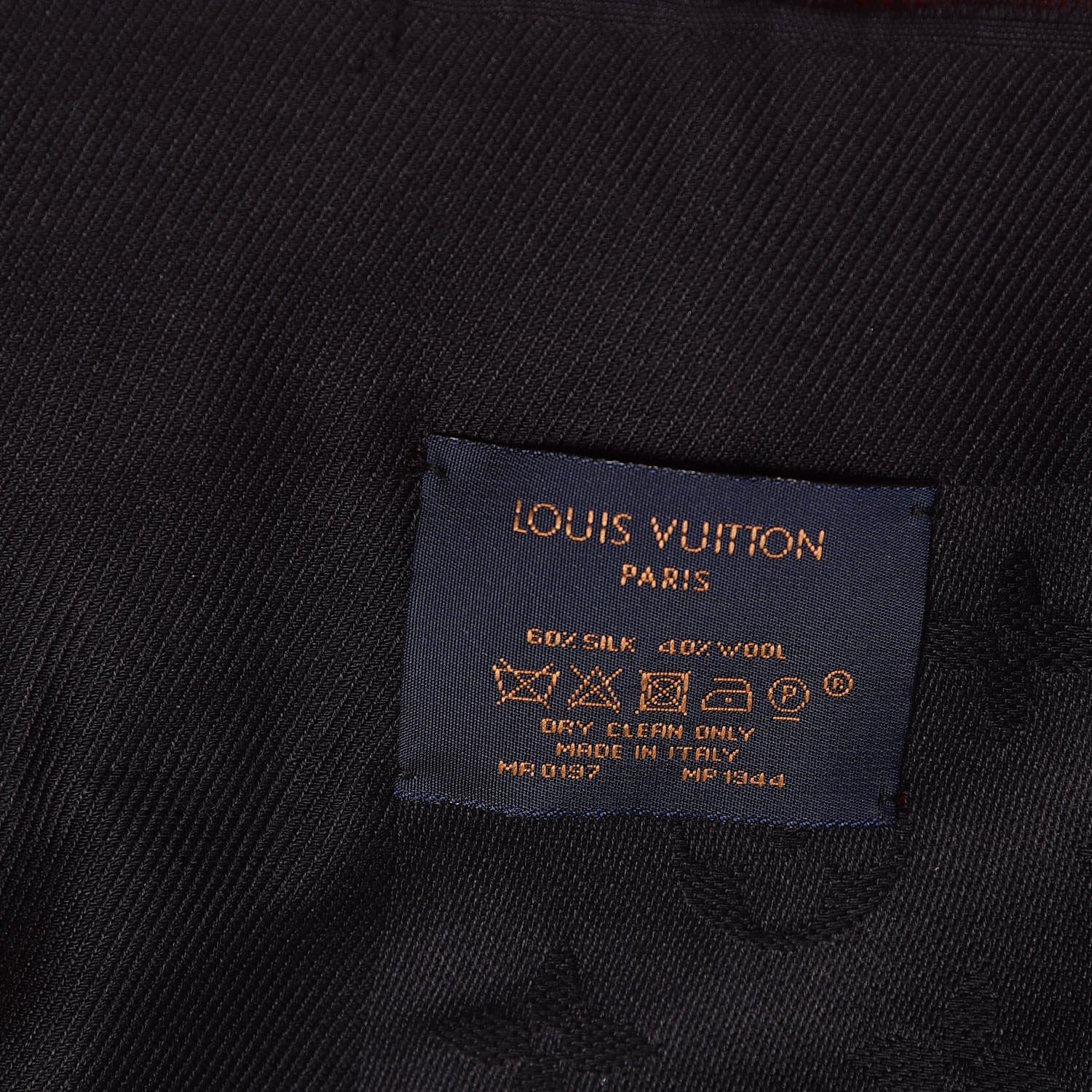 Louis Vuitton Silk Wool Monogram Kabuki Stickers Shawl Black 5 of 5