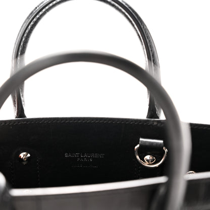 Saint Laurent Calfskin Crocodile Embossed Nano Sac De Jour Black 6 of 10