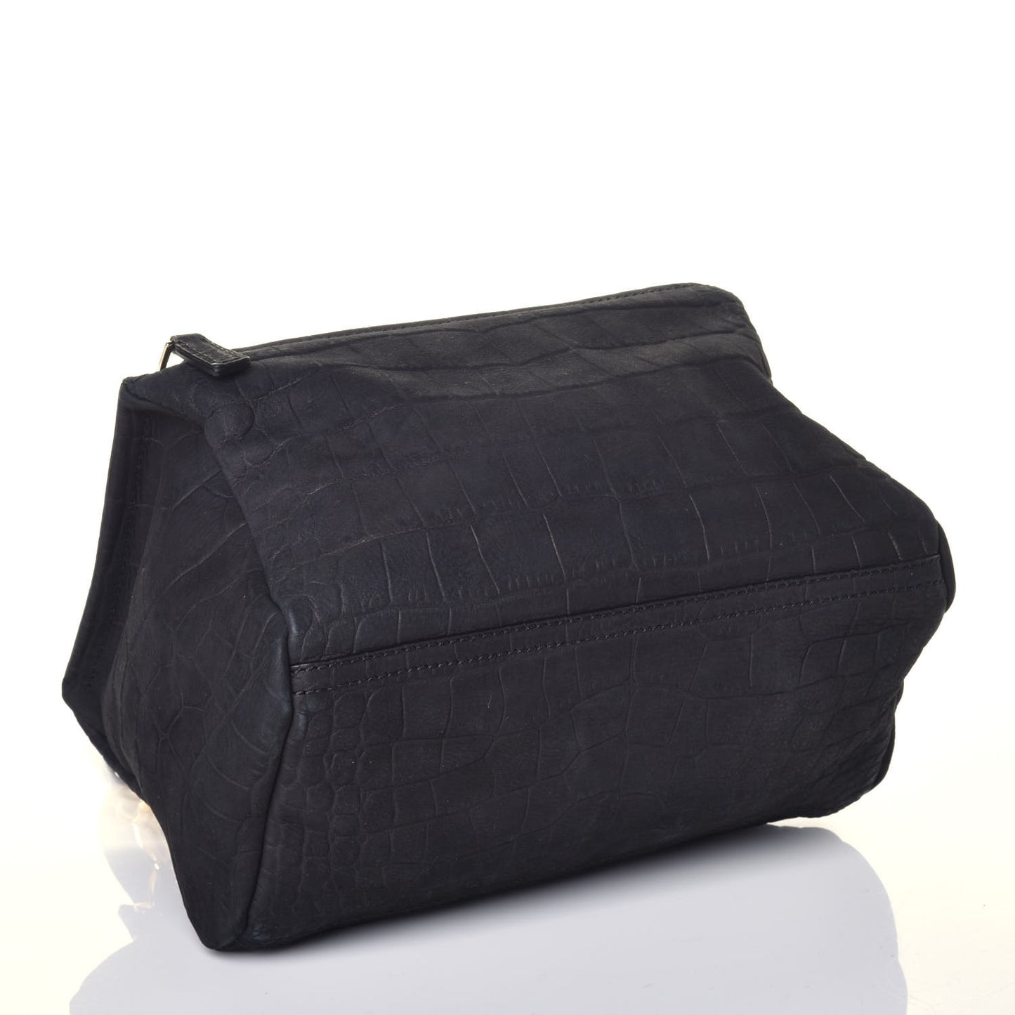 Nubuck Crocodile Embossed Small Pandora Black