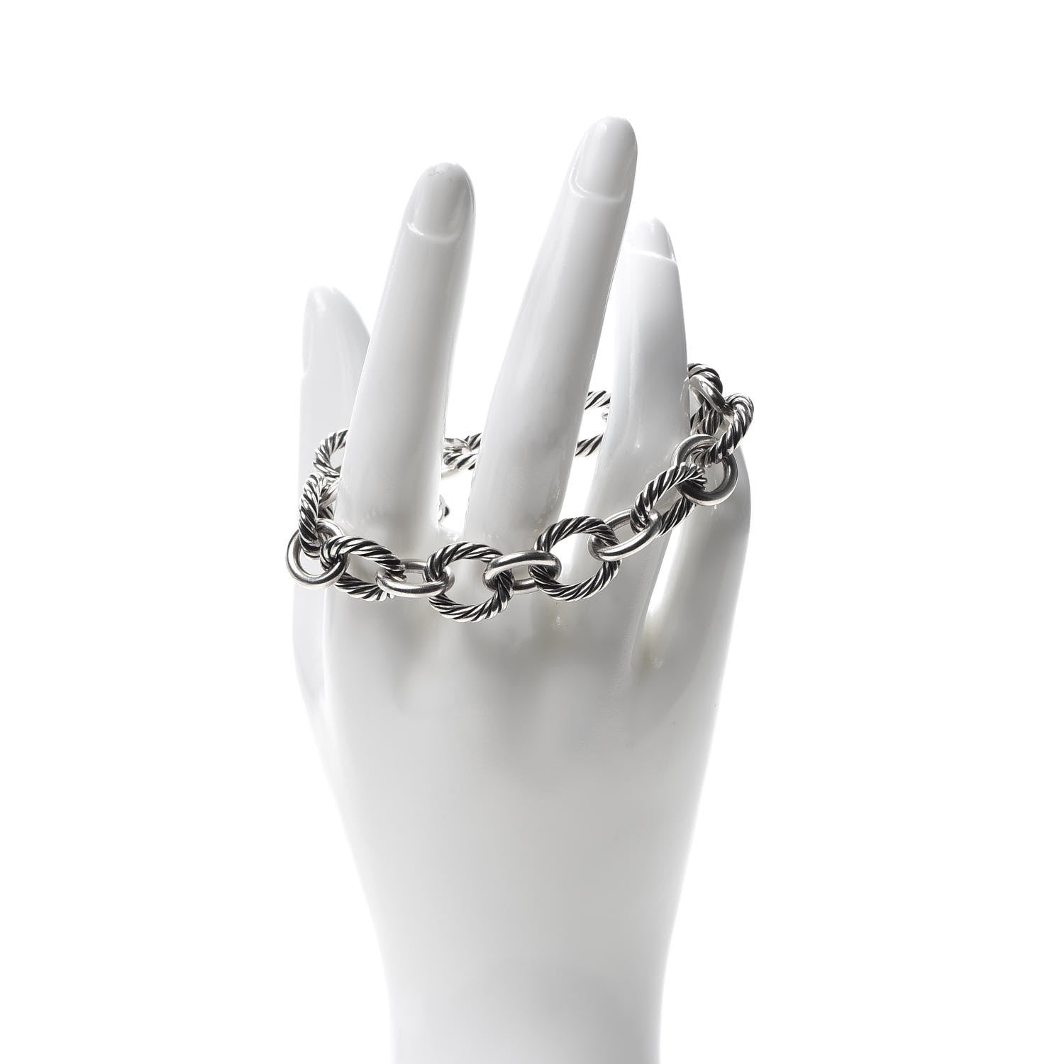 David Yurman Sterling Silver 10mm Medium Oval Link Bracelet 2 of 5