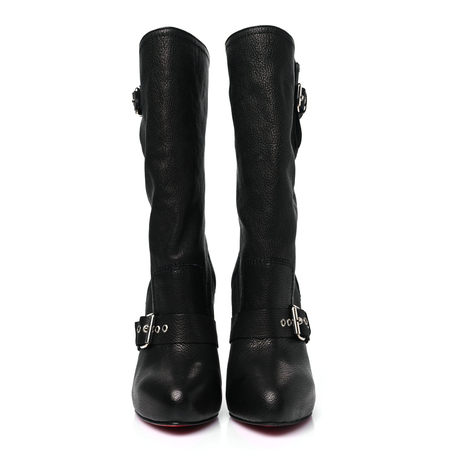 Christian Louboutin Grained Kid Calfskin Flanavec120 Knee Boots 40 Black 2 of 8