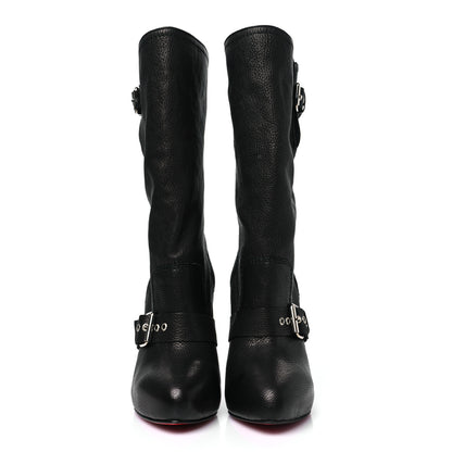 Christian Louboutin Grained Kid Calfskin Flanavec120 Knee Boots 40 Black 2 of 8