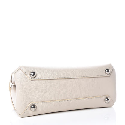 Burberry Grainy Calfskin House Check Small Banner Tote Limestone 4 of 9