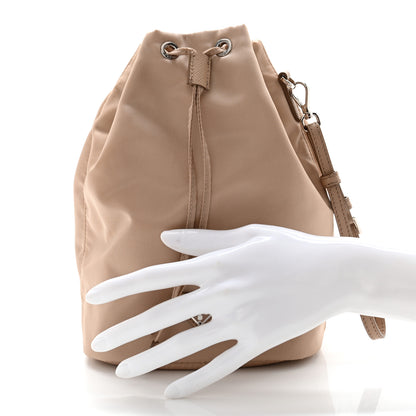 Prada Saffiano Tessuto Nylon Vela Bucket Wristlet Cammeo 2 of 6
