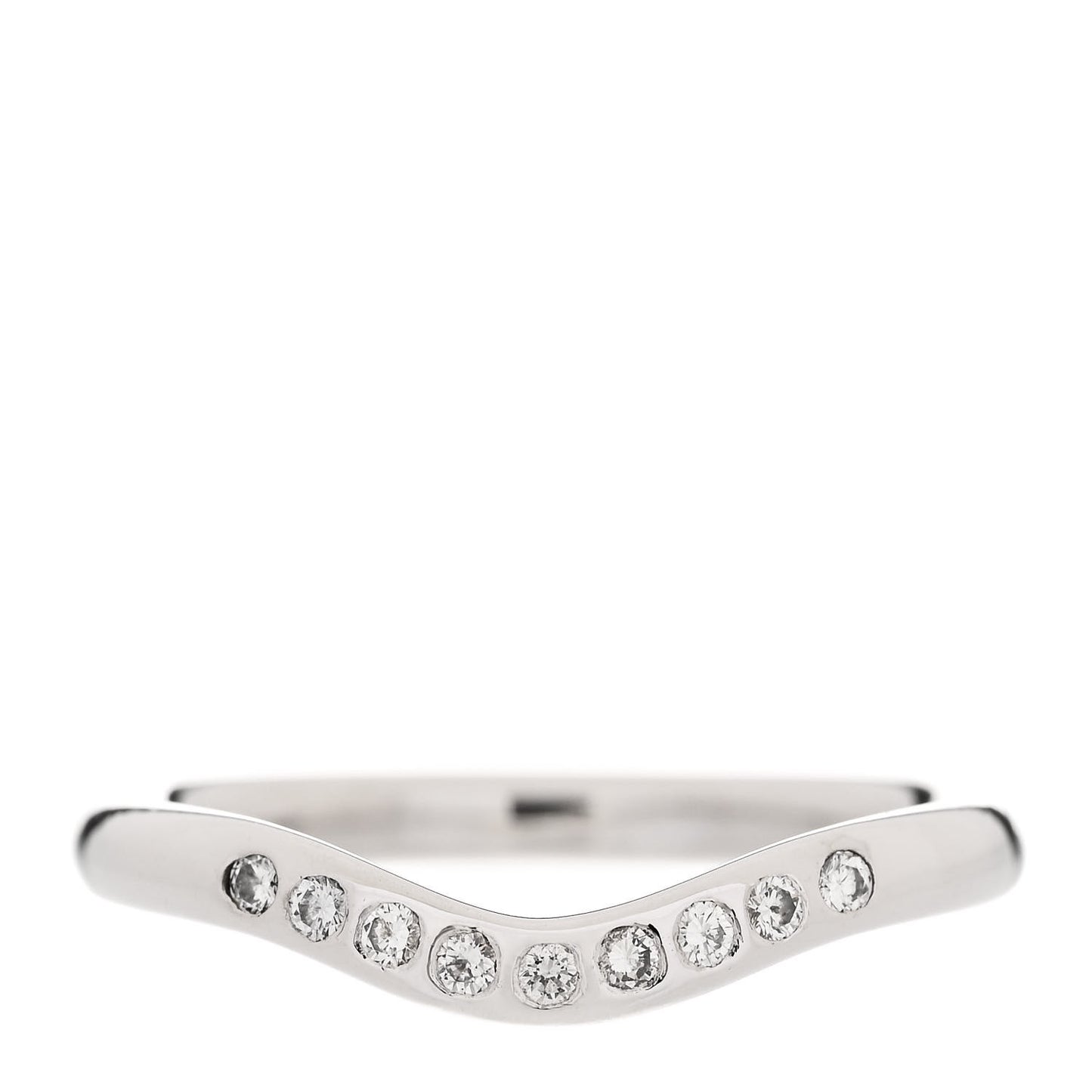 Platinum Diamond Elsa Peretti Curved Wedding Band Ring 46 3.75
