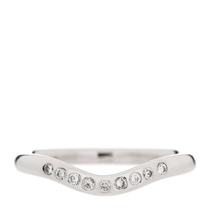 Tiffany Platinum Diamond Elsa Peretti Curved Wedding Band Ring 46 3.75 1 of 5