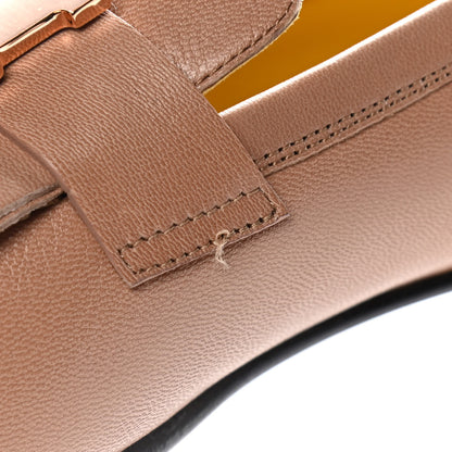 Hermes Goatskin Womens Royal Loafers 38.5 Bois De Santal 12 of 13