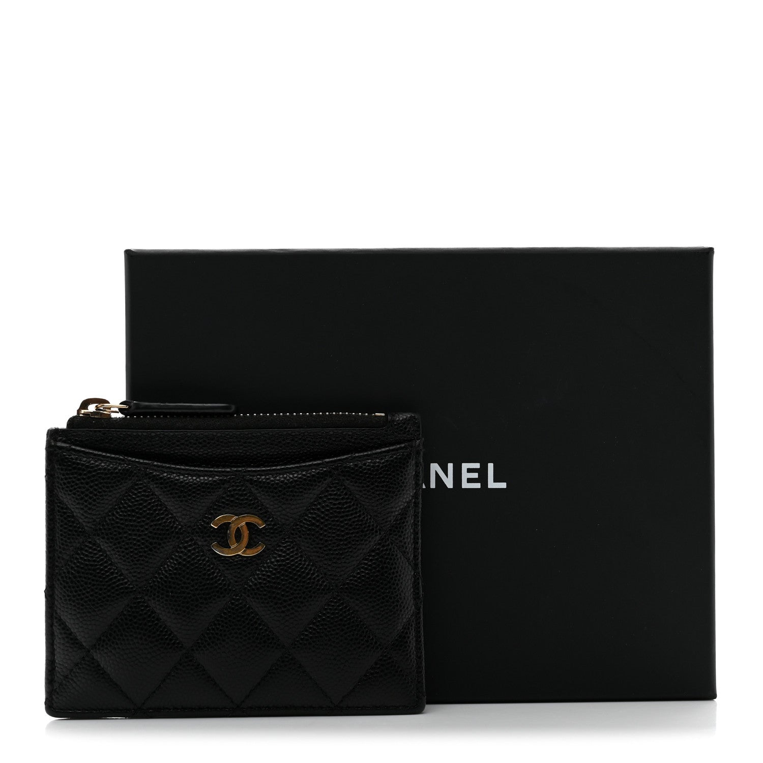 Chanel Caviar Quilted CC Zip Card Holder Black 8 of 8