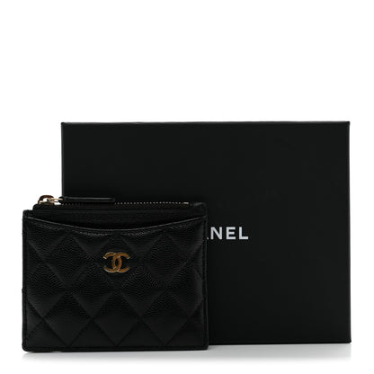 Chanel Caviar Quilted CC Zip Card Holder Black 8 of 8
