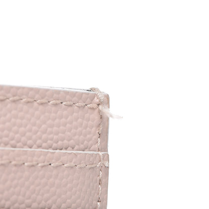 Saint Laurent Grain De Poudre Monogram Credit Card Case Rose 9 of 10