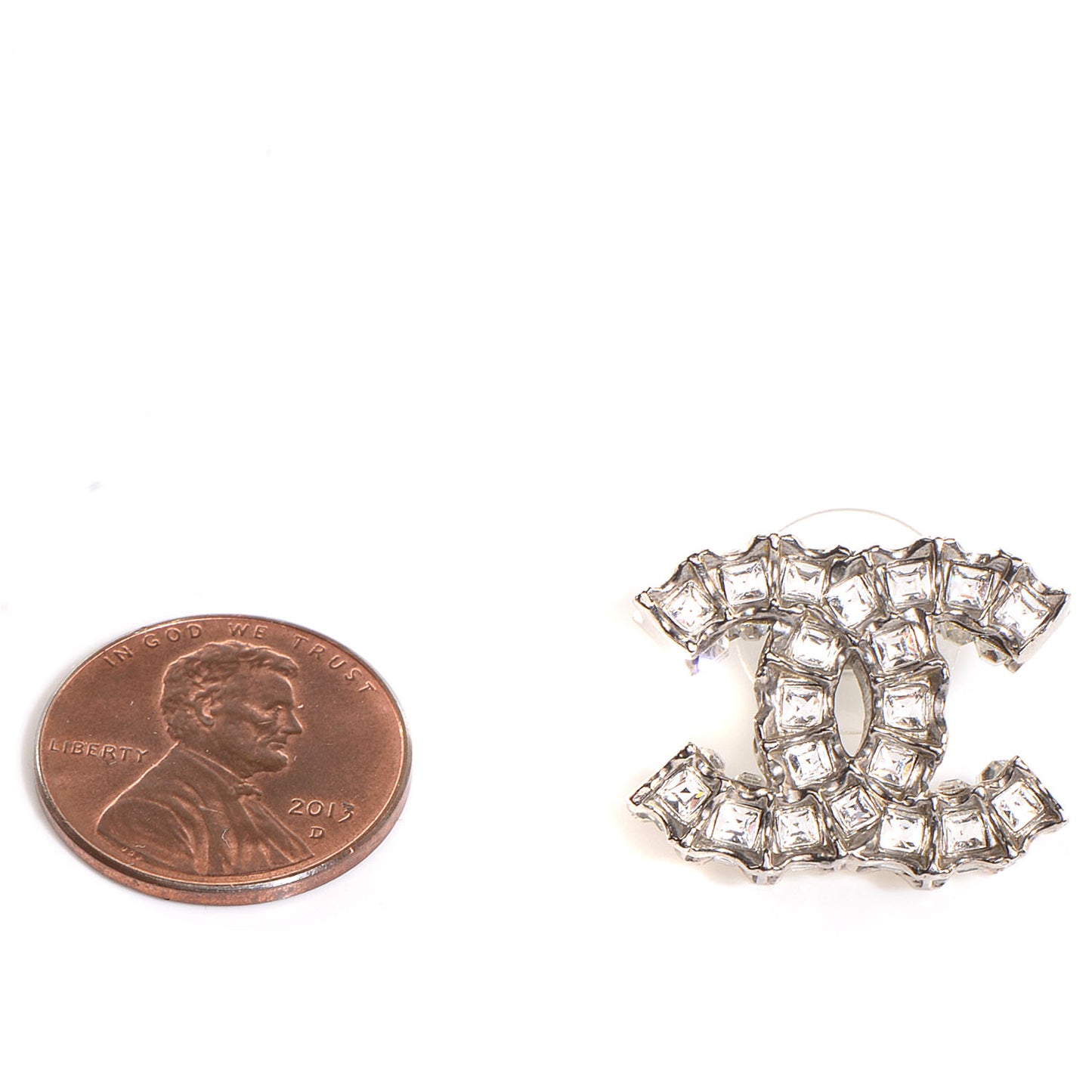 Crystal CC Earrings Silver