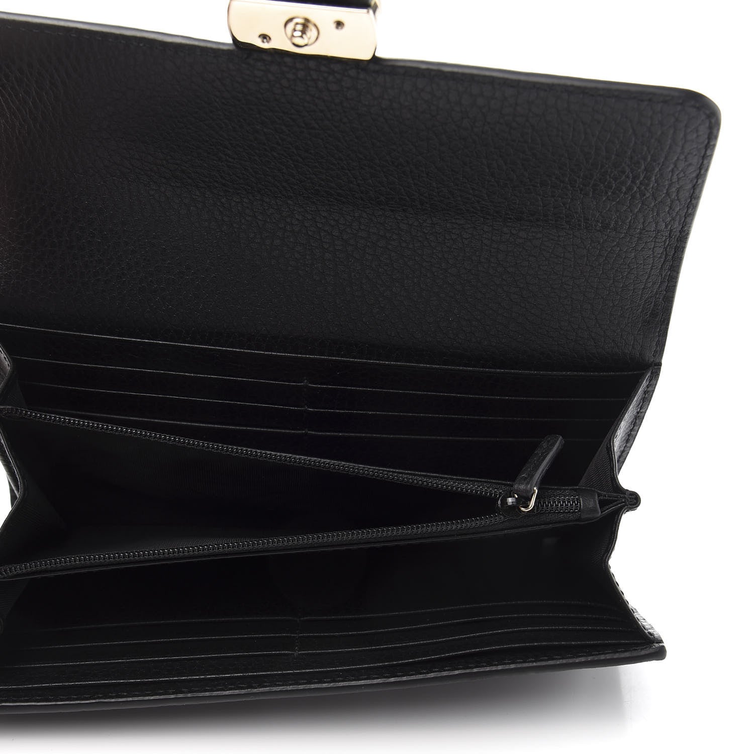Gucci Pebbled Calfskin Icon Continental Wallet Black 5 of 10
