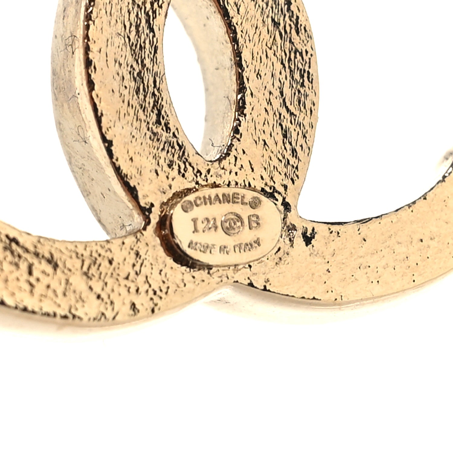Chanel Metal Enamel CC Earrings Pink Gold 9 of 10