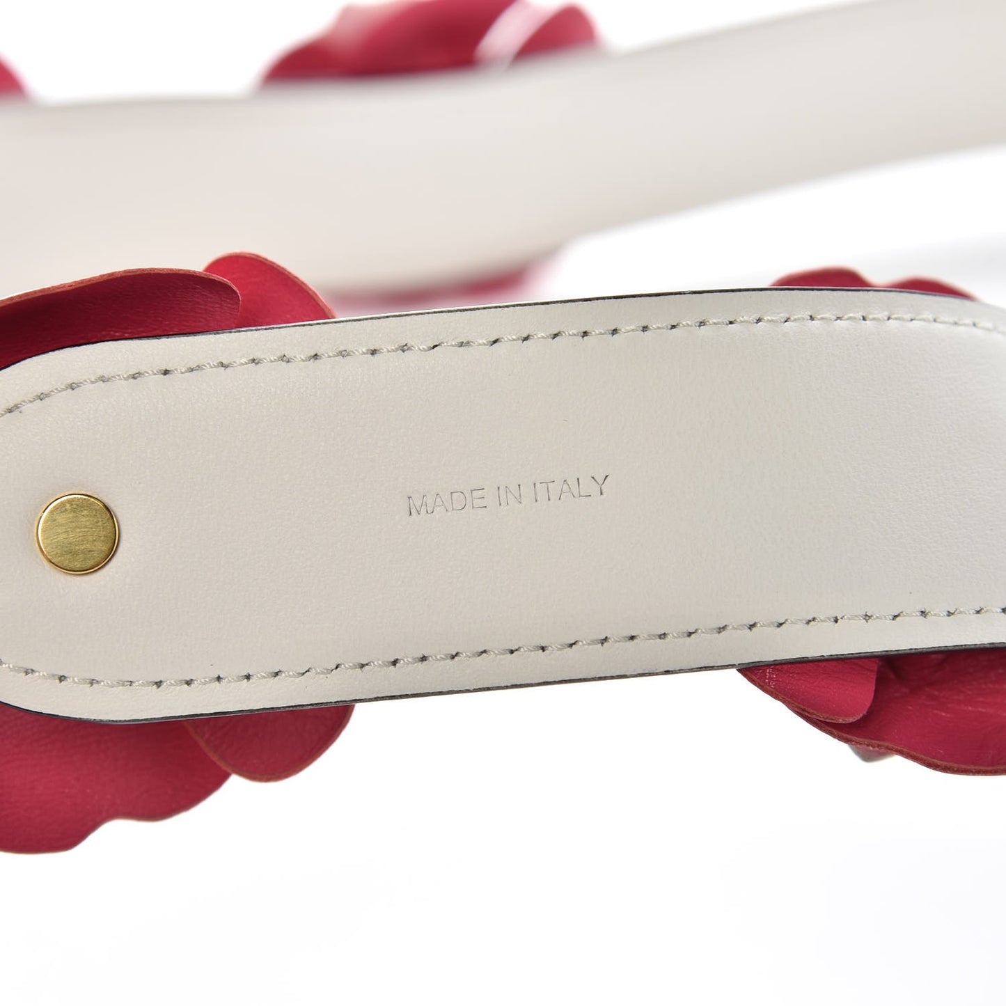 Calfskin Flower Shoulder Strap Pink White