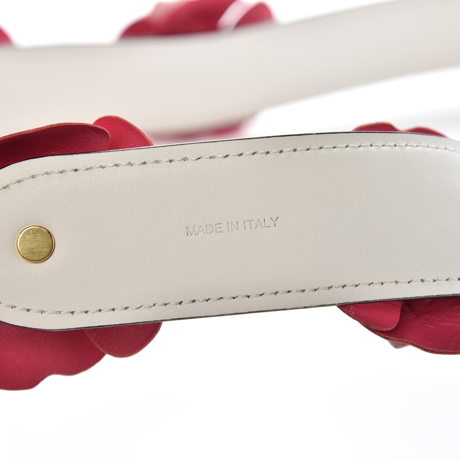 Prada Calfskin Flower Shoulder Strap Pink White 2 of 5